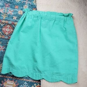 Lauren James Green and Teal Scalloped Skirt Small